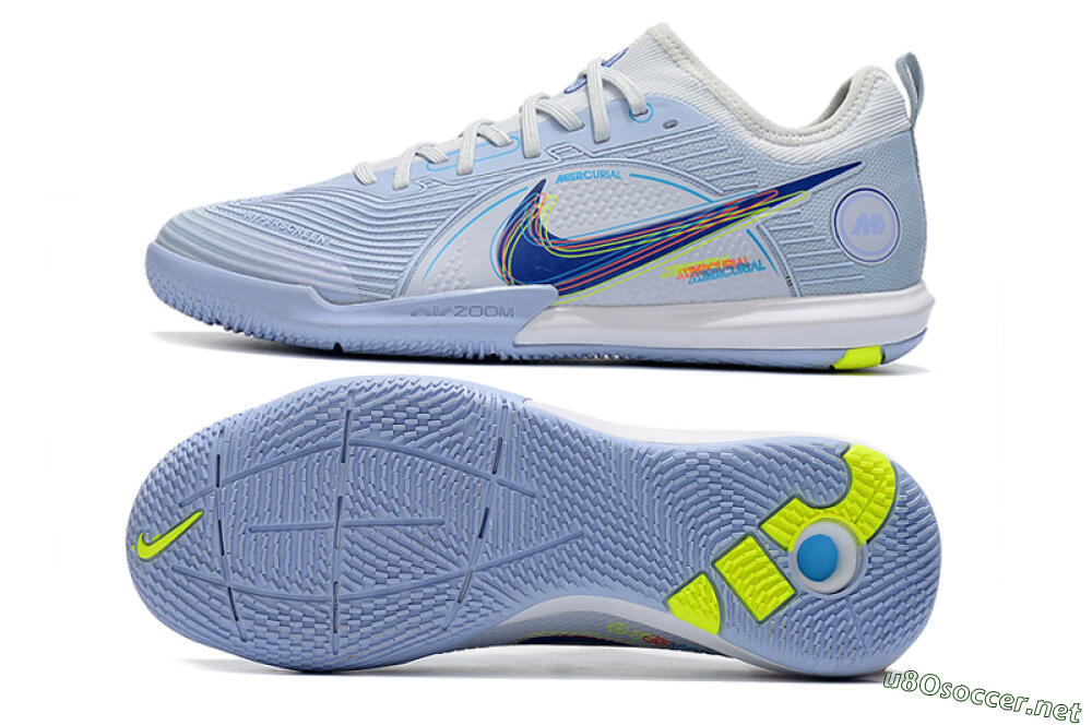 Men's Nike Mercurial Vapor 14 Pro IC Football Shoes - White/Blue/Yellow 1