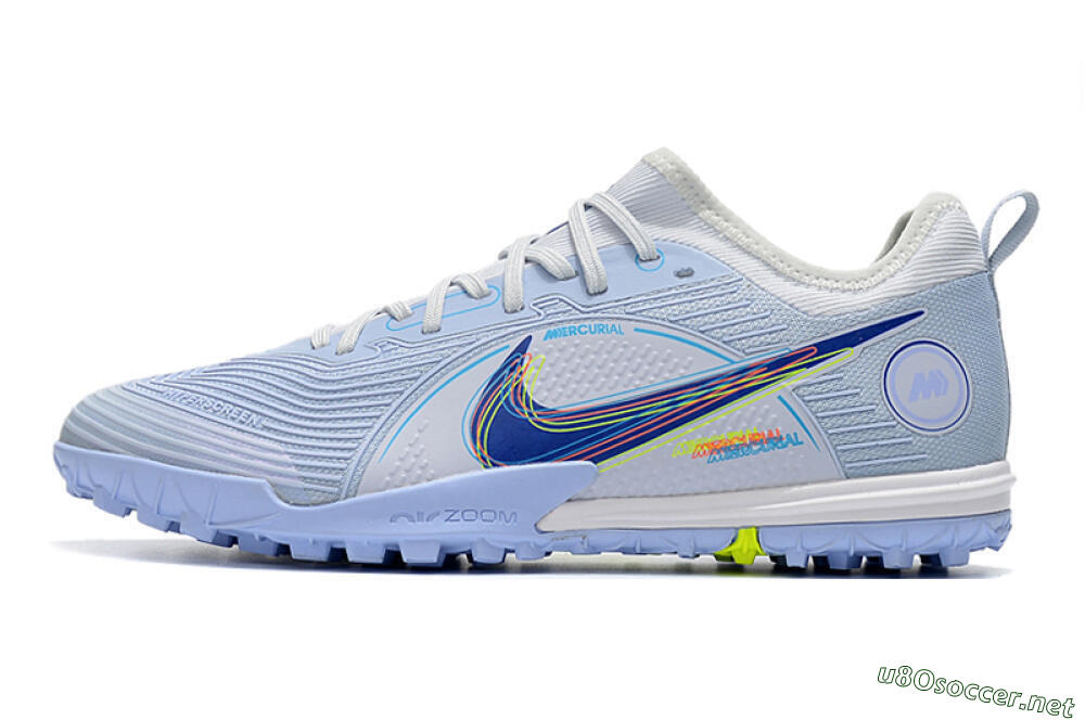 Men's Nike Mercurial Vapor 14 Pro TF Football Shoes - White/Blue/Yellow 0