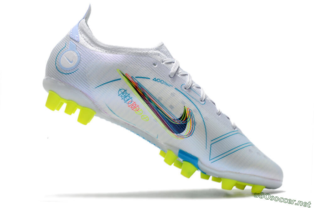 Men's Nike Mercurial Vapor 14 Elite AG Football Boots - White/Blue/Yellow 4