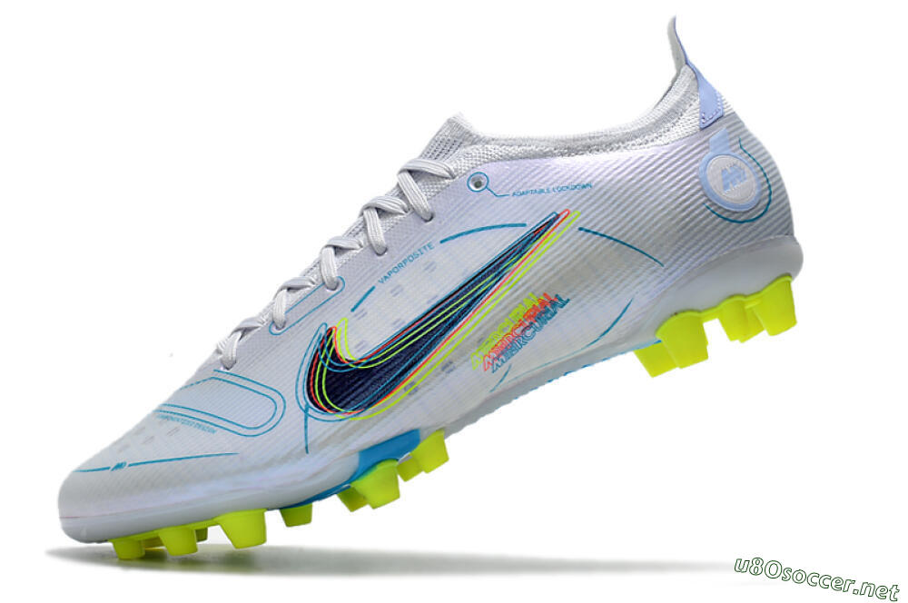 Men's Nike Mercurial Vapor 14 Elite AG Football Boots - White/Blue/Yellow 5
