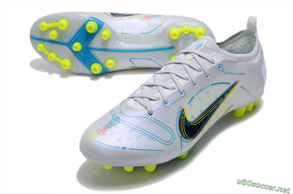 Men's Nike Mercurial Vapor 14 Elite AG Football Boots - White/Blue/Yellow 3