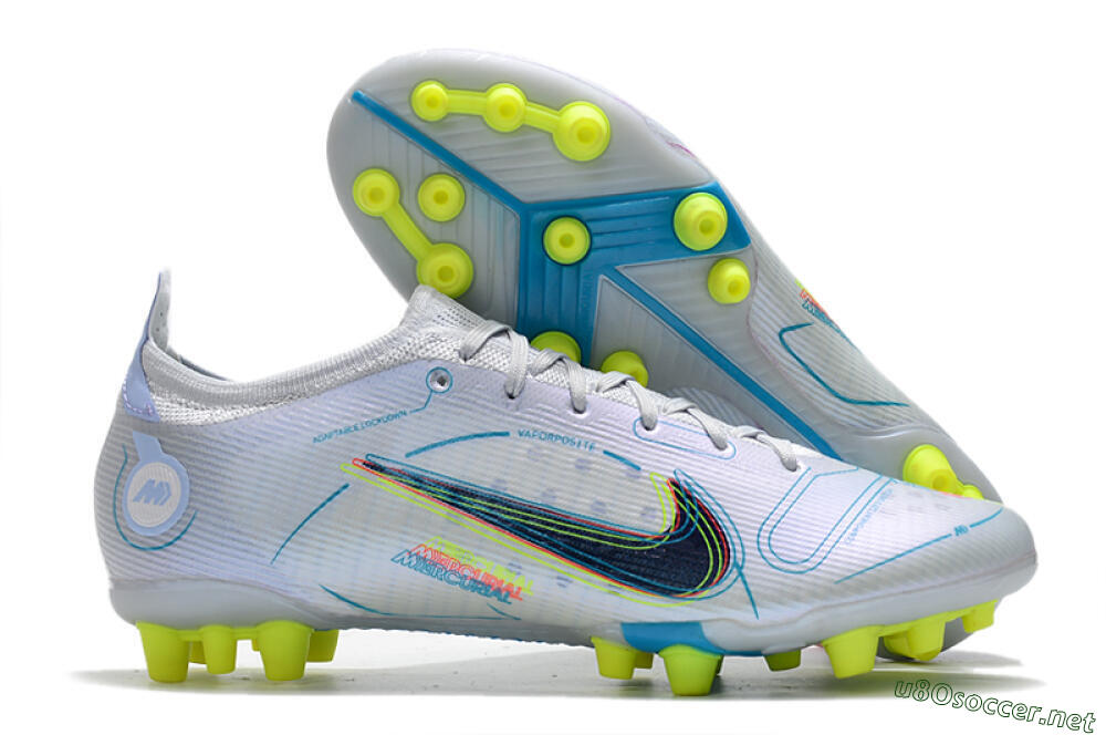 Men's Nike Mercurial Vapor 14 Elite AG Football Boots - White/Blue/Yellow 2