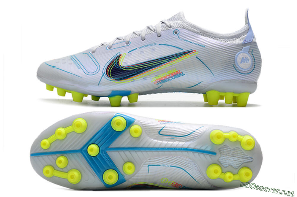 Men's Nike Mercurial Vapor 14 Elite AG Football Boots - White/Blue/Yellow 1