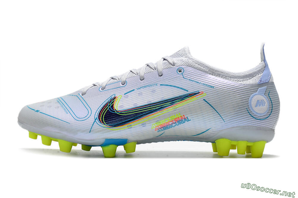 Men's Nike Mercurial Vapor 14 Elite AG Football Boots - White/Blue/Yellow 0