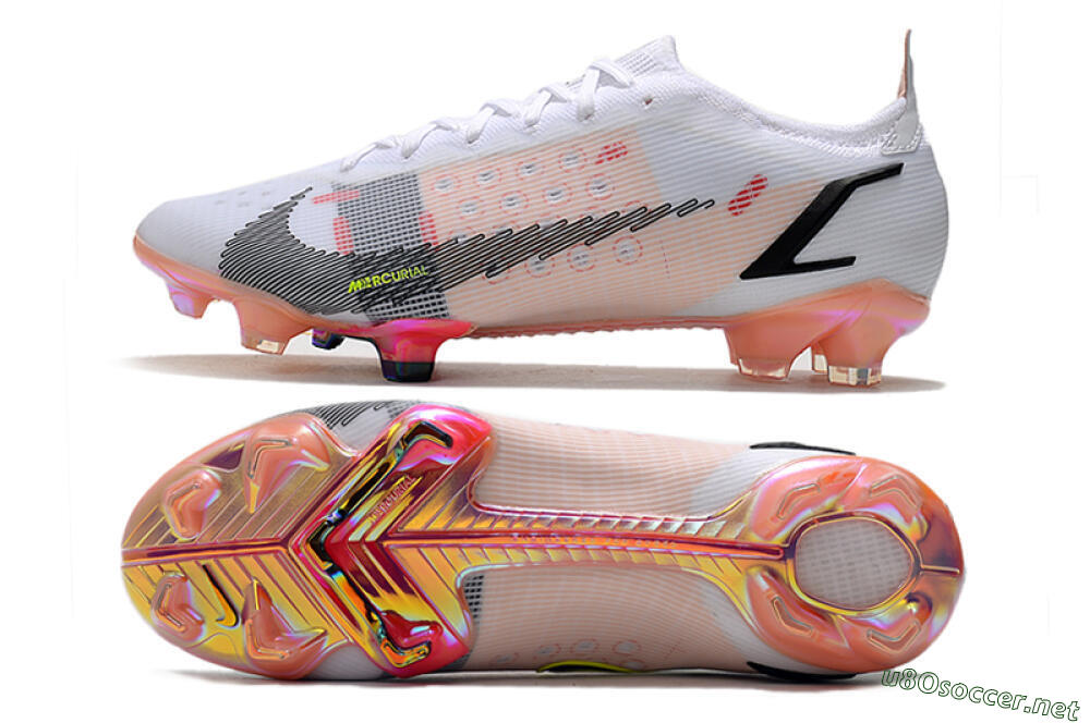 Men's Nike Mercurial Vapor 14 Elite FG Football Boots - White/Pink/Black/Gold 1