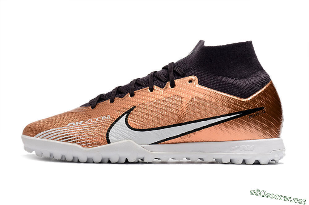 Men's Nike Air Zoom Mercurial Superfly 9 Elite TF Football Shoes - Gold/White/Black 0