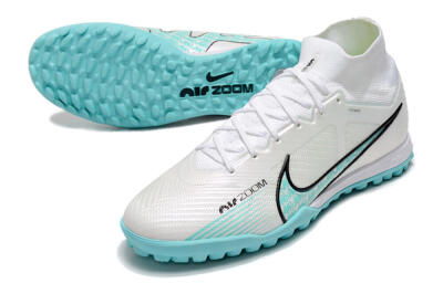 Men's Nike Air Zoom Mercurial Superfly 9 Elite TF Football Shoes - White/Jade/Black