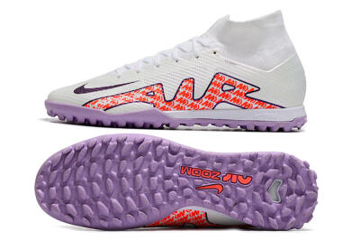 Men's Nike Air Zoom Mercurial Superfly 9 Elite TF Football Shoes - White/Red/Purple