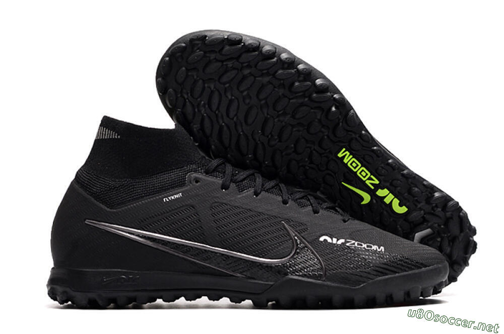 Men's Nike Air Zoom Mercurial Superfly 9 Elite TF Football Shoes - Black/White/Yellow 2