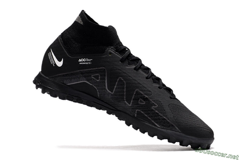 Men's Nike Air Zoom Mercurial Superfly 9 Elite TF Football Shoes - Black/White/Yellow 4