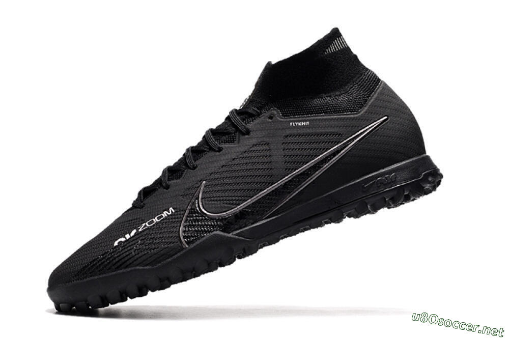 Men's Nike Air Zoom Mercurial Superfly 9 Elite TF Football Shoes - Black/White/Yellow 5