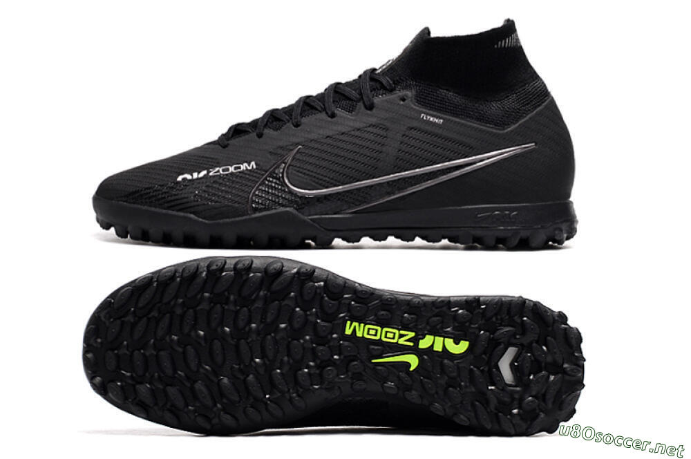 Men's Nike Air Zoom Mercurial Superfly 9 Elite TF Football Shoes - Black/White/Yellow 1