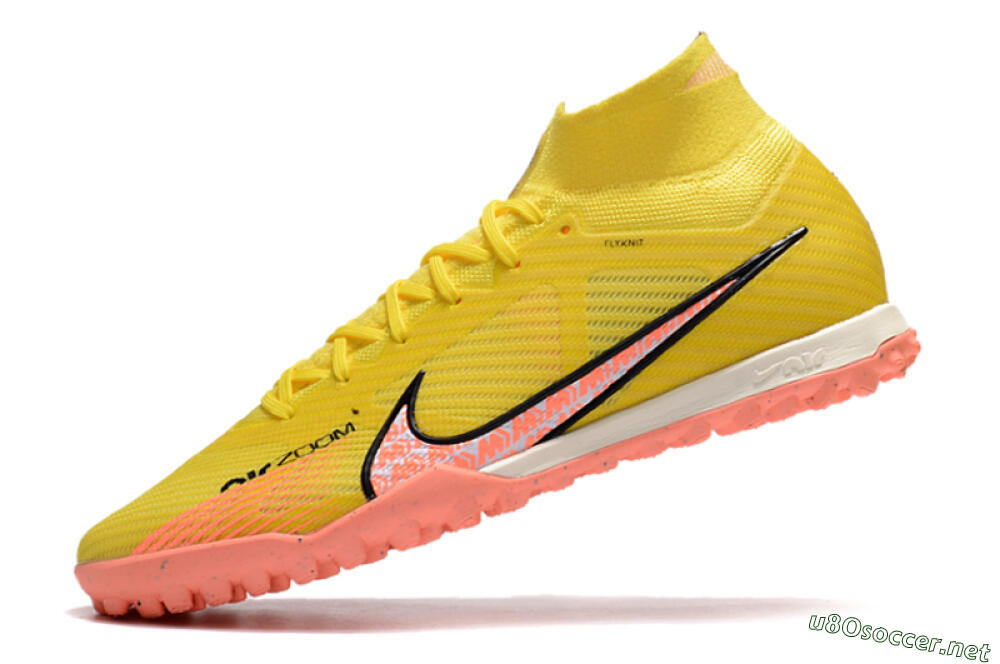 Men's Nike Air Zoom Mercurial Superfly 9 Elite TF Football Shoes - Yellow/Pink/Black 5