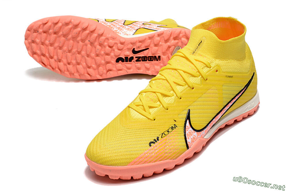 Men's Nike Air Zoom Mercurial Superfly 9 Elite TF Football Shoes - Yellow/Pink/Black 3