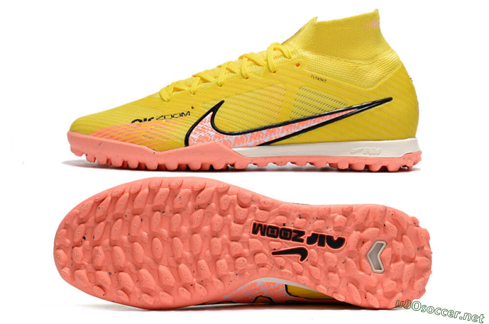 Men's Nike Air Zoom Mercurial Superfly 9 Elite TF Football Shoes - Yellow/Pink/Black 1