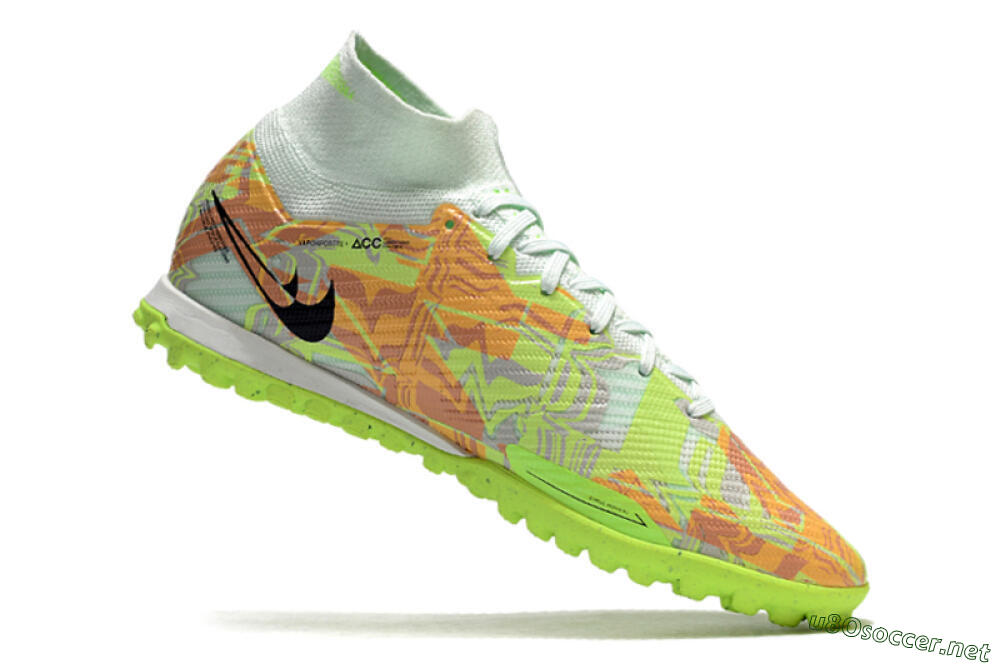 Men's Nike Air Zoom Mercurial Superfly 9 Elite TF Football Shoes - Yellow/Brown/Black 4