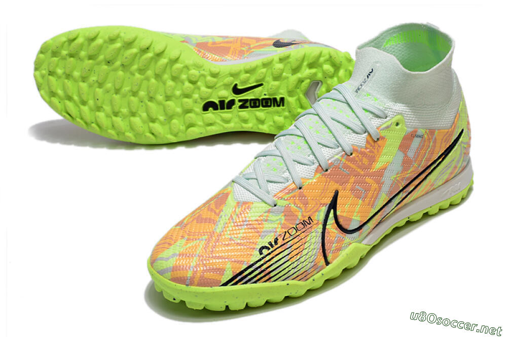 Men's Nike Air Zoom Mercurial Superfly 9 Elite TF Football Shoes - Yellow/Brown/Black 3
