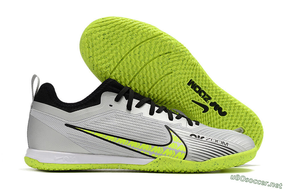 Men's Nike Air Zoom Mercurial Vapor 15 Pro IC Football Shoes - Silver/Yellow/Black 2