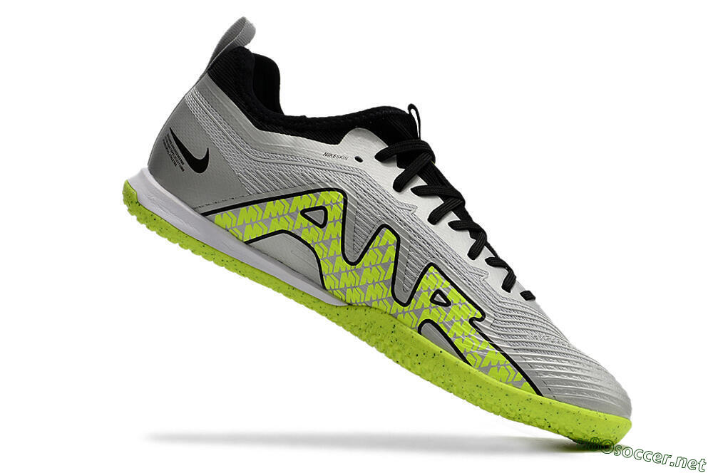 Men's Nike Air Zoom Mercurial Vapor 15 Pro IC Football Shoes - Silver/Yellow/Black 4