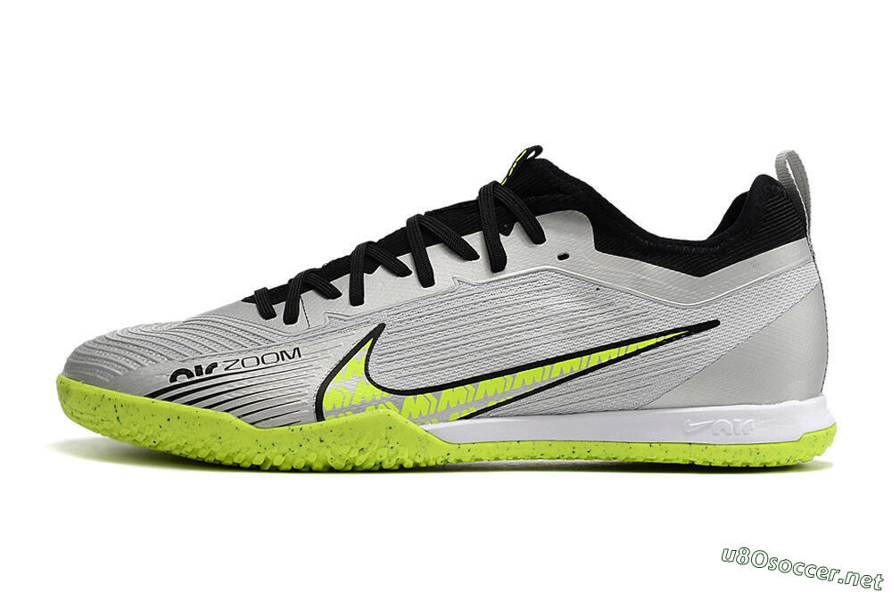 Men's Nike Air Zoom Mercurial Vapor 15 Pro IC Football Shoes - Silver/Yellow/Black 0