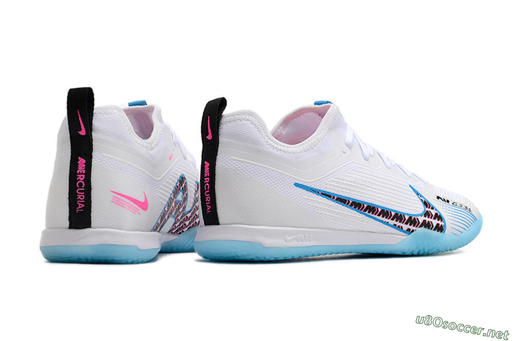 Men's Nike Air Zoom Mercurial Vapor 15 Pro IC Football Shoes - White/Blue/Pink 6