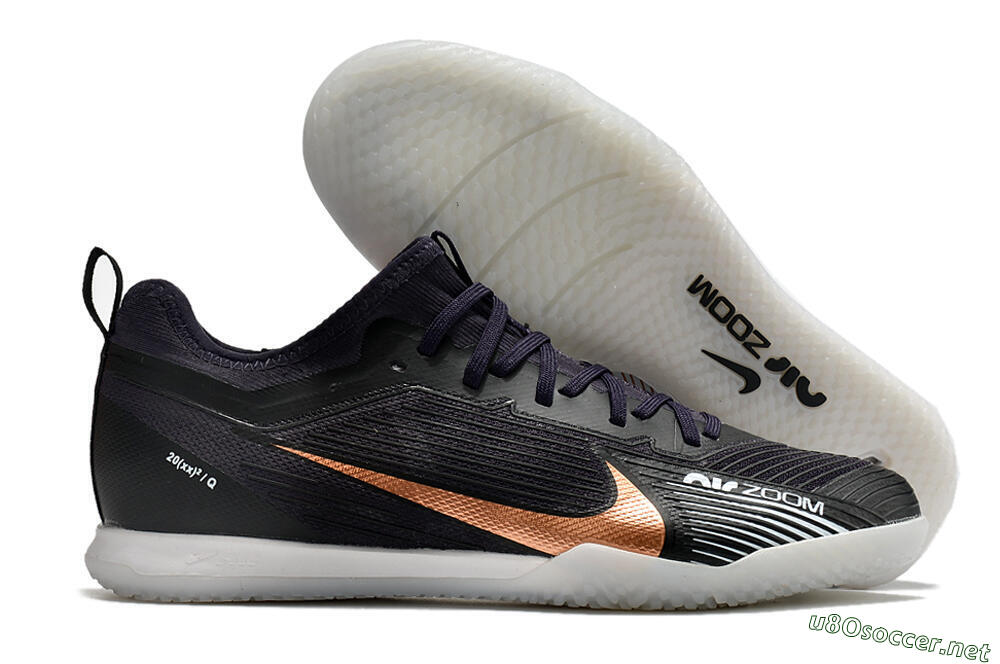 Men's Nike Air Zoom Mercurial Vapor 15 Pro IC Football Shoes - Black/Gold/White 2