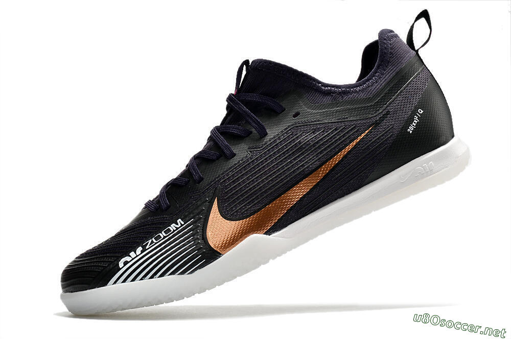 Men's Nike Air Zoom Mercurial Vapor 15 Pro IC Football Shoes - Black/Gold/White 5
