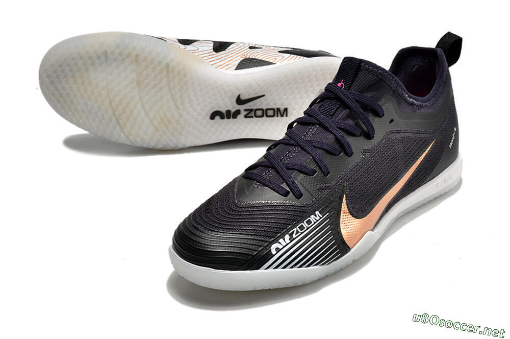Men's Nike Air Zoom Mercurial Vapor 15 Pro IC Football Shoes - Black/Gold/White 3