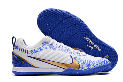 Men's Nike Air Zoom Mercurial Vapor 15 Pro IC Football Shoes - White/Blue/Gold