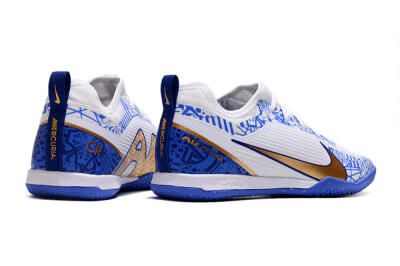 Men's Nike Air Zoom Mercurial Vapor 15 Pro IC Football Shoes - White/Blue/Gold