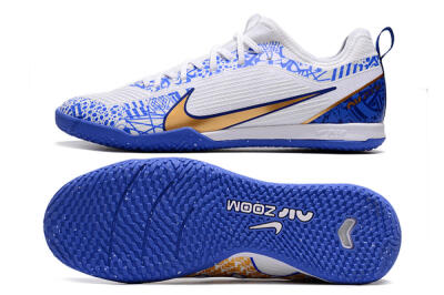 Men's Nike Air Zoom Mercurial Vapor 15 Pro IC Football Shoes - White/Blue/Gold