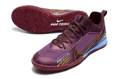 Men's Nike Air Zoom Mercurial Vapor 15 Pro IC Football Shoes - Red/Purple/Gold/Blue