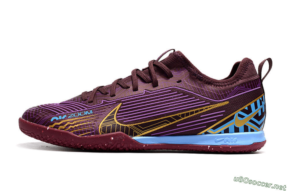 Men's Nike Air Zoom Mercurial Vapor 15 Pro IC Football Shoes - Red/Purple/Gold/Blue 0