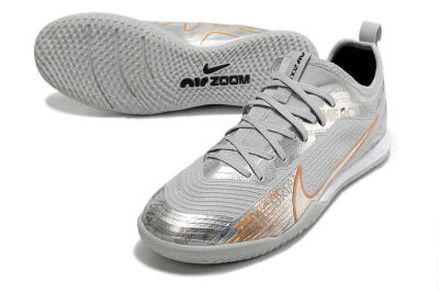 Men's Nike Air Zoom Mercurial Vapor 15 Pro IC Football Shoes - Silver/Gold/White