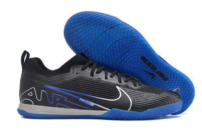 Men's Nike Air Zoom Mercurial Vapor 15 Pro IC Football Shoes - Black/Silver/Blue
