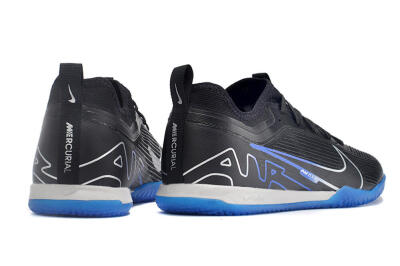 Men's Nike Air Zoom Mercurial Vapor 15 Pro IC Football Shoes - Black/Silver/Blue