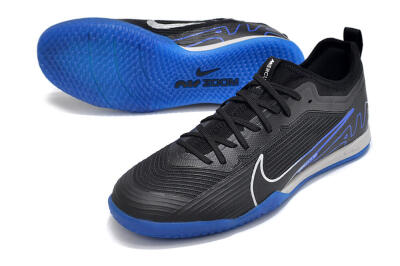 Men's Nike Air Zoom Mercurial Vapor 15 Pro IC Football Shoes - Black/Silver/Blue