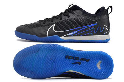 Men's Nike Air Zoom Mercurial Vapor 15 Pro IC Football Shoes - Black/Silver/Blue