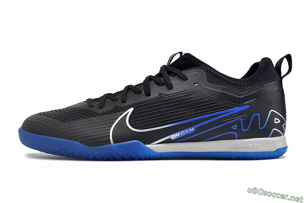 Men's Nike Air Zoom Mercurial Vapor 15 Pro IC Football Shoes - Black/Silver/Blue 0