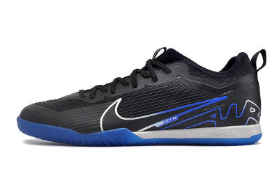 Men's Nike Air Zoom Mercurial Vapor 15 Pro IC Football Shoes - Black/Silver/Blue