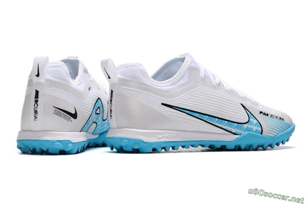 Men's Nike Air Zoom Mercurial Vapor 15 Pro TF Football Shoes - White/Blue/Black 6