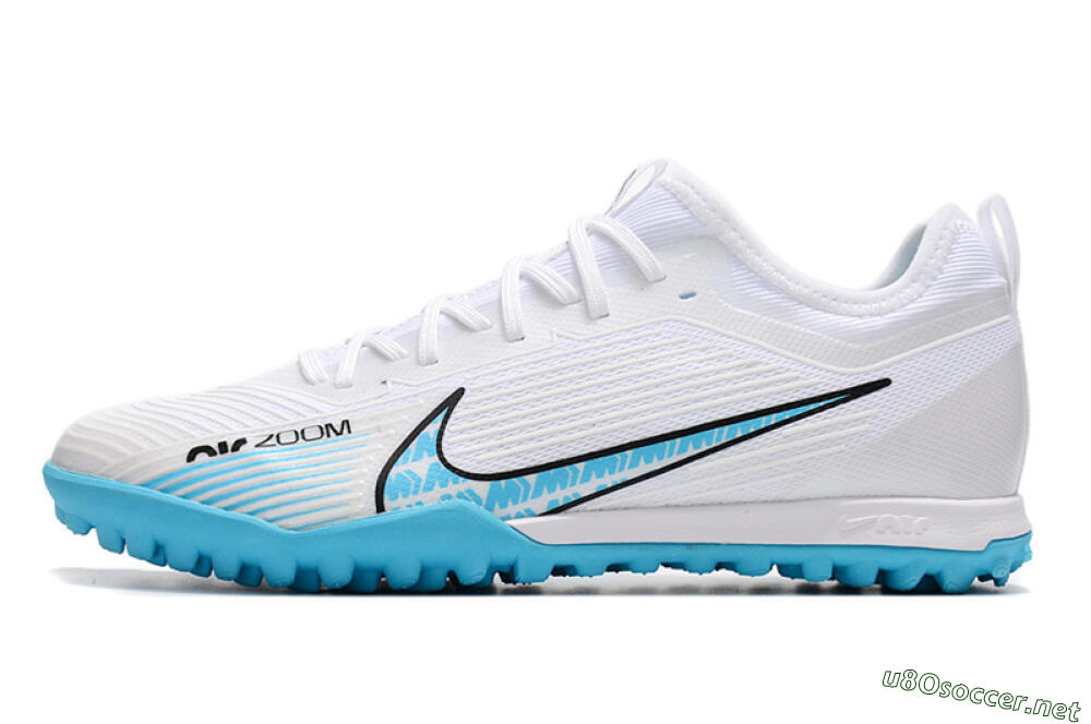 Men's Nike Air Zoom Mercurial Vapor 15 Pro TF Football Shoes - White/Blue/Black 0