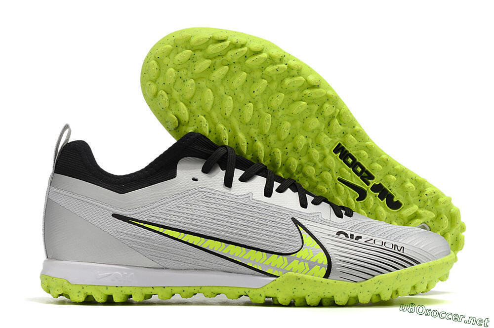 Men's Nike Air Zoom Mercurial Vapor 15 Pro TF Football Shoes - Silver/Yellow/Black 2