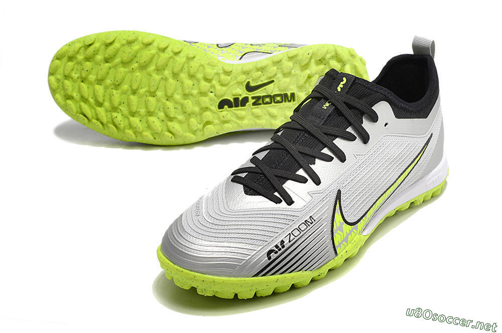 Men's Nike Air Zoom Mercurial Vapor 15 Pro TF Football Shoes - Silver/Yellow/Black 3