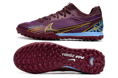 Men's Nike Air Zoom Mercurial Vapor 15 Pro TF Football Shoes - Red/Purple/Gold/Blue