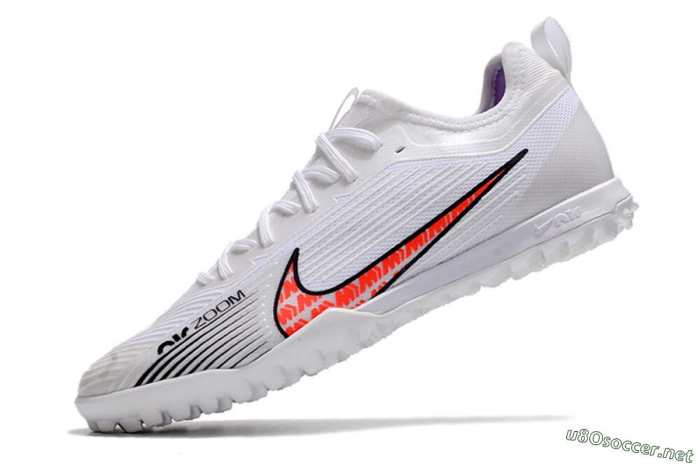 Men's Nike Air Zoom Mercurial Vapor 15 Pro TF Football Shoes - White/Black/Red 5
