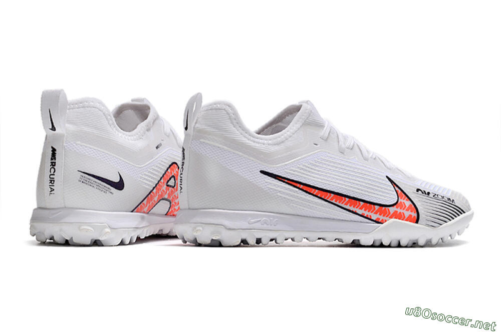 Men's Nike Air Zoom Mercurial Vapor 15 Pro TF Football Shoes - White/Black/Red 6