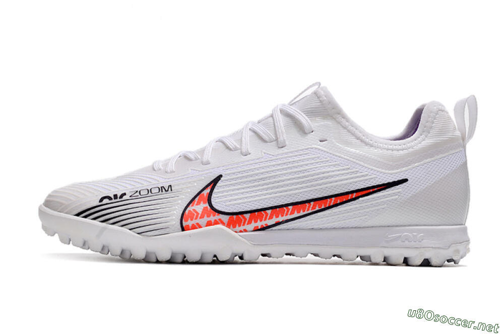 Men's Nike Air Zoom Mercurial Vapor 15 Pro TF Football Shoes - White/Black/Red 0