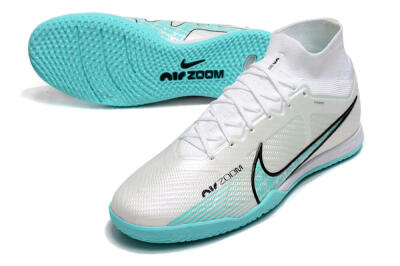 Men's Nike Air Zoom Mercurial Superfly 9 Elite IC Football Shoes - White/Blue/Black