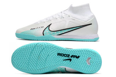 Men's Nike Air Zoom Mercurial Superfly 9 Elite IC Football Shoes - White/Blue/Black